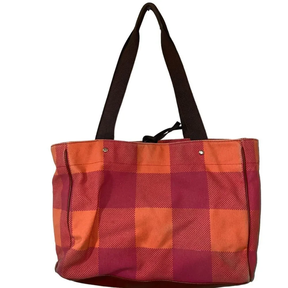 Kate Spade Pink Orange Plaid Large Victoria Baby Bag